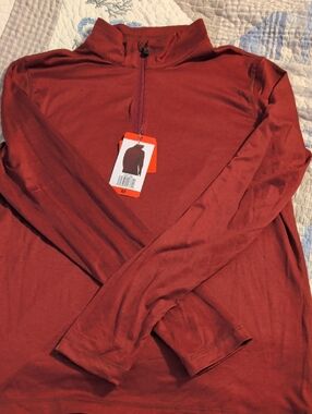 Men's 32 Degree Heat Quarter-Zip Long Sleeve Top - Deep Red